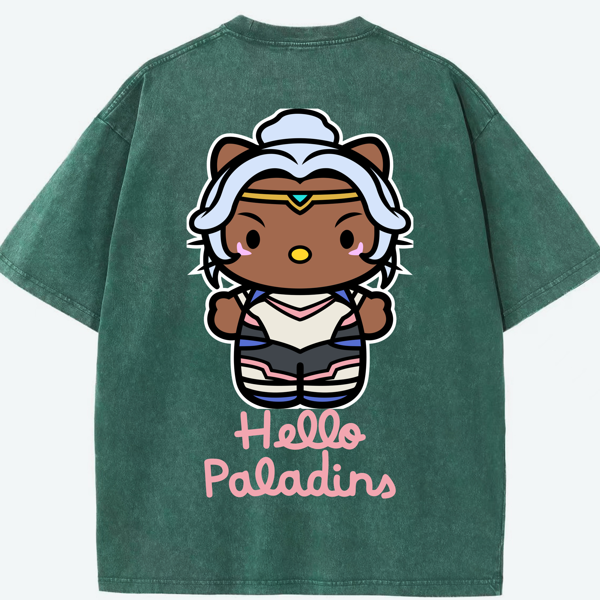 （画像用） Hello Kitty ハローキティ 綿100% ヴィンテージ風 半袖Tシャツ（背面プリント）